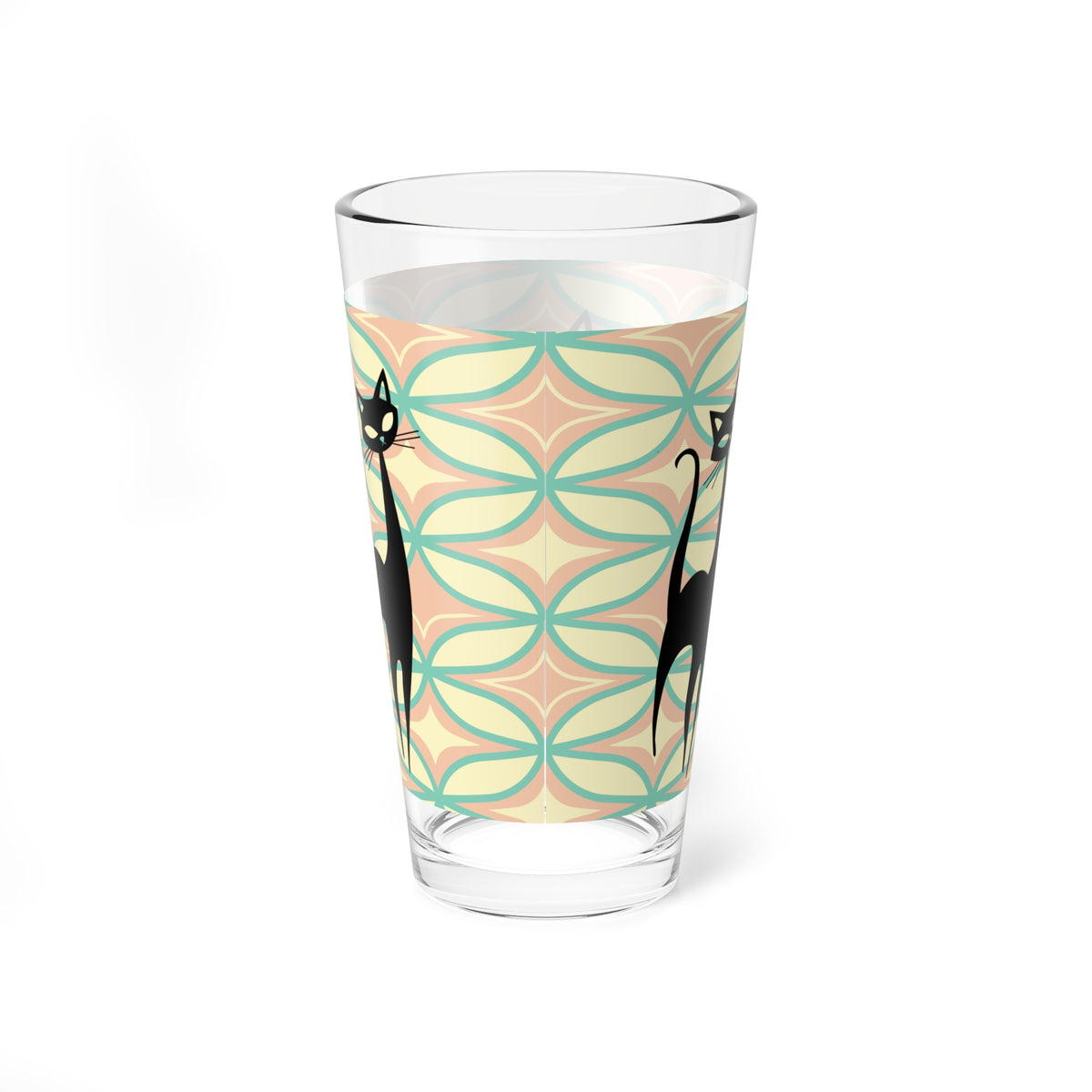 Atomic Cat Mid Century Modern Pink, Mint, Mid Century Modern Barware - Mid Century Modern Gal