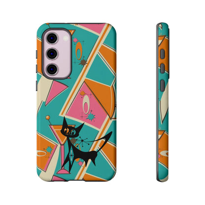 Atomic Cat Mid Mod Retro Cat Phone Case - Tough Cases for Stylish Cat Lovers - Mid Century Modern Gal