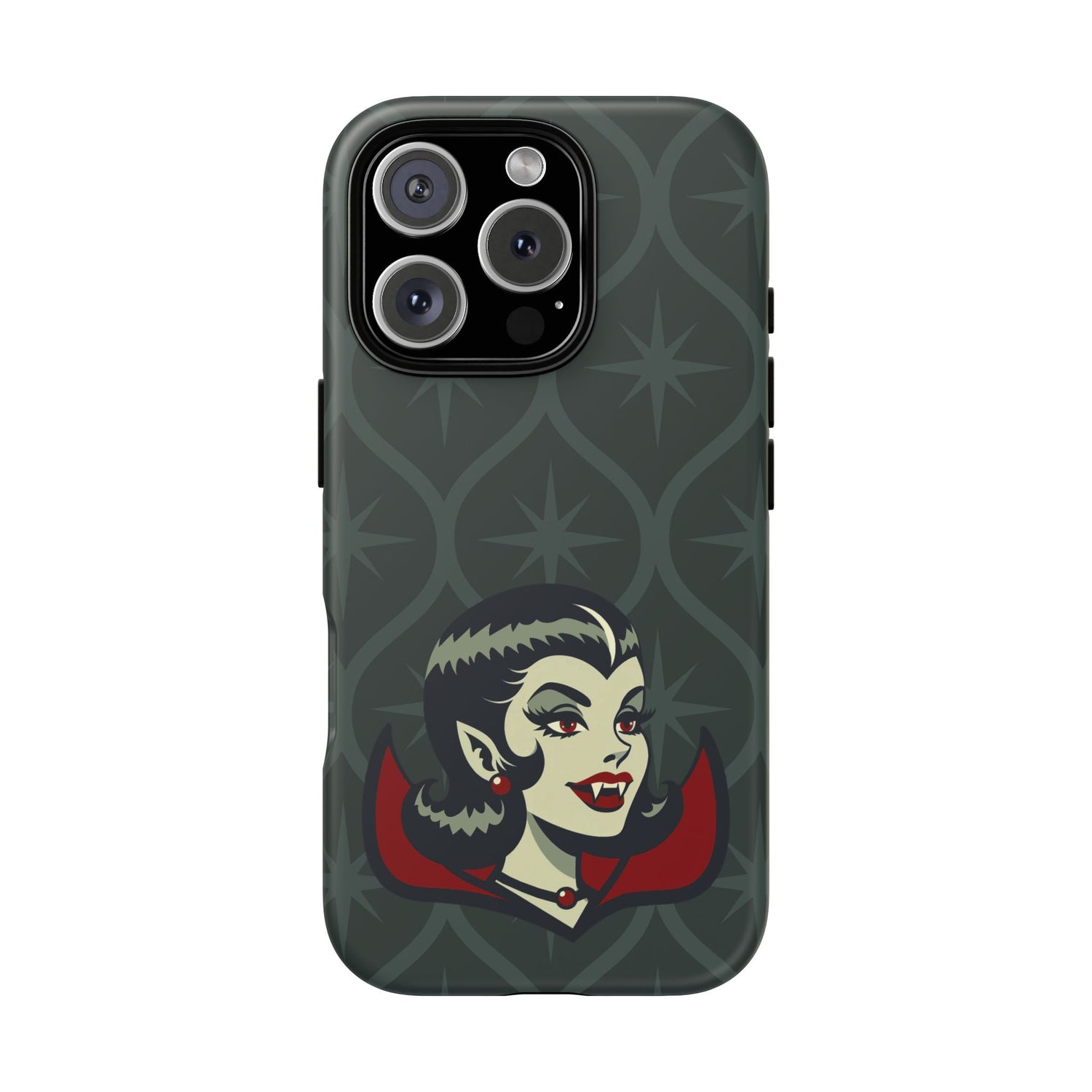 Vampire Dracula Girl Halloween Goth Horror Buff MCM Green Tough Phone Case