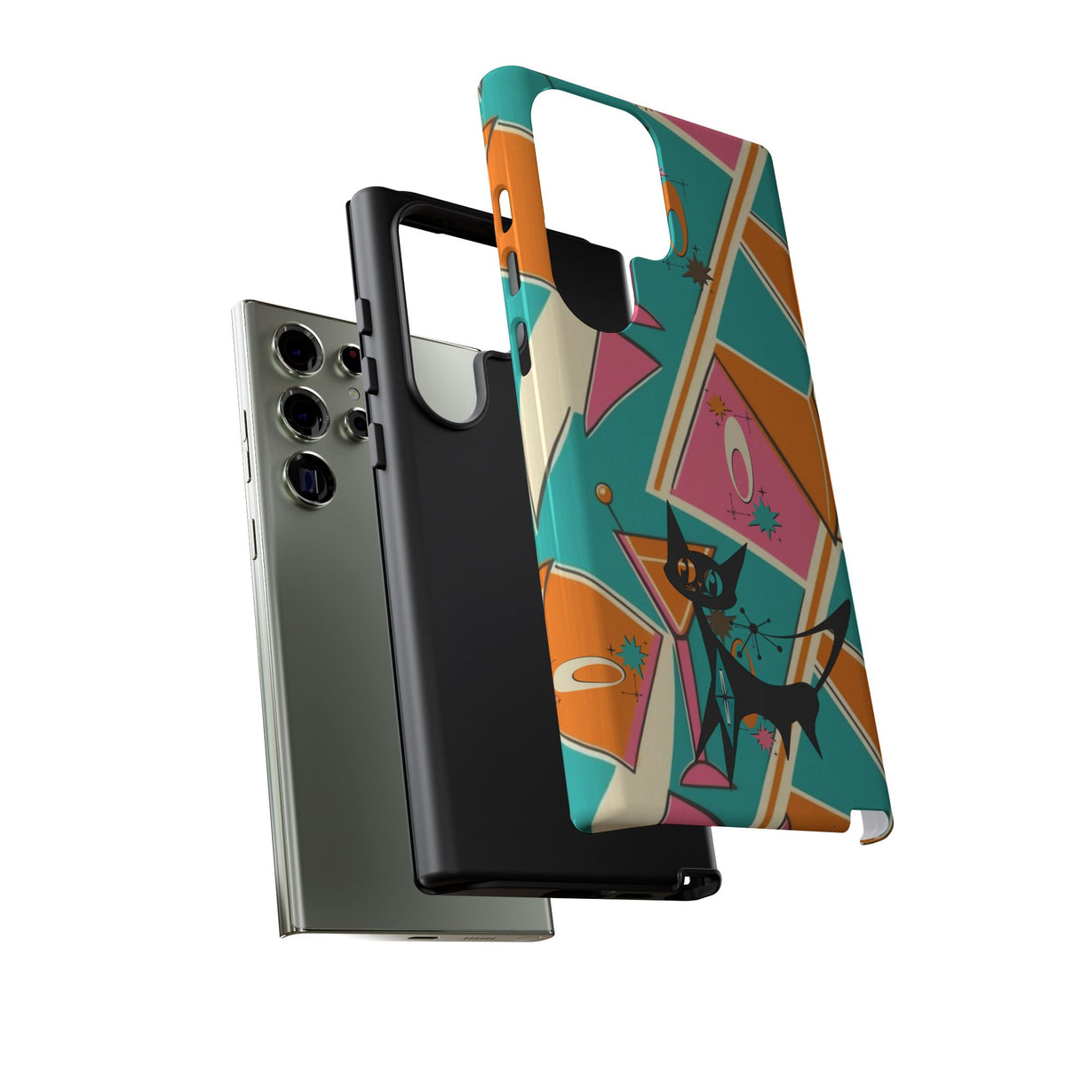 Atomic Cat Mid Mod Retro Cat Phone Case - Tough Cases for Stylish Cat Lovers