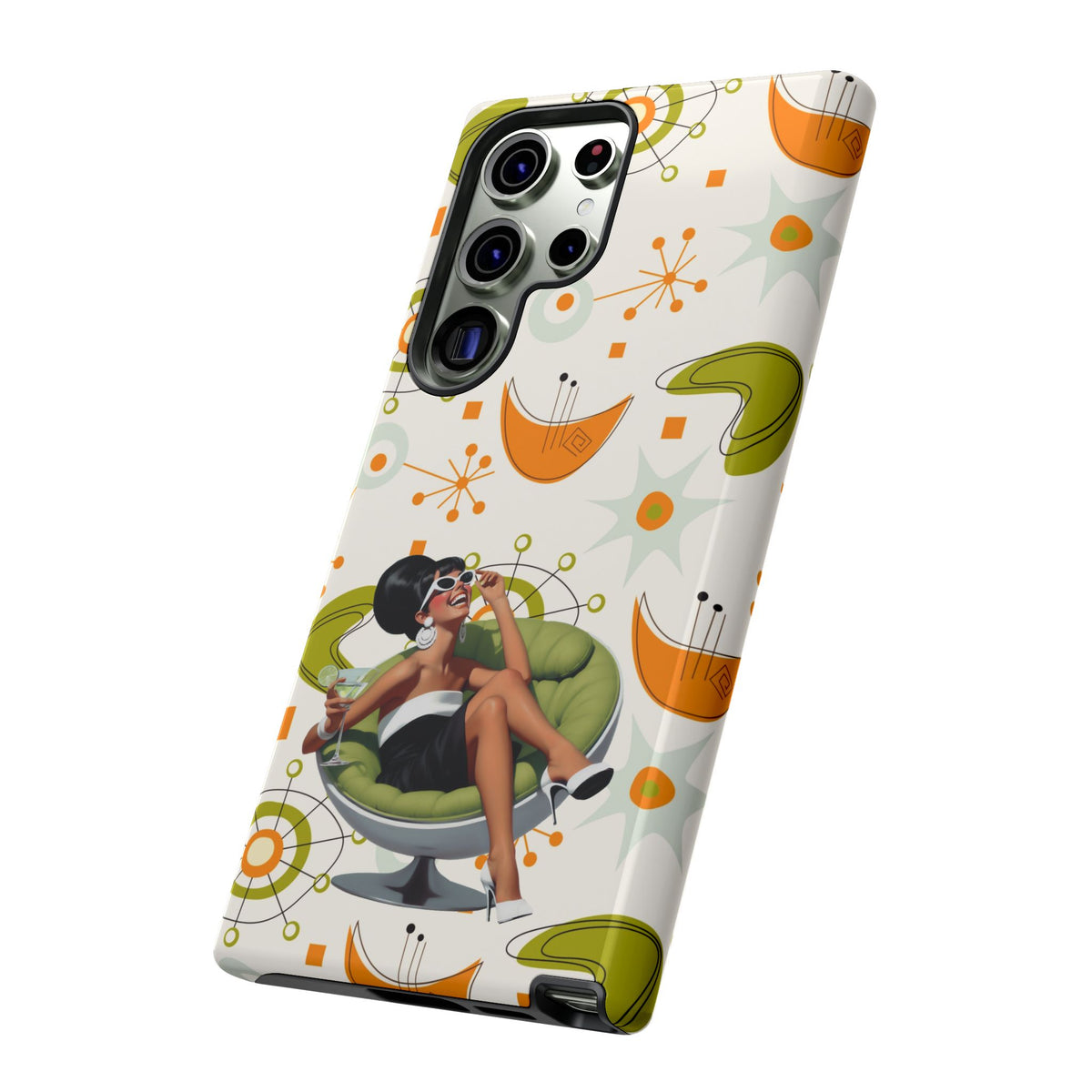 Mid Century Modern Atomic Starburst Mid Mod 60s Gal Retro Chic Tough Phone Case with Vintage Glamour Design