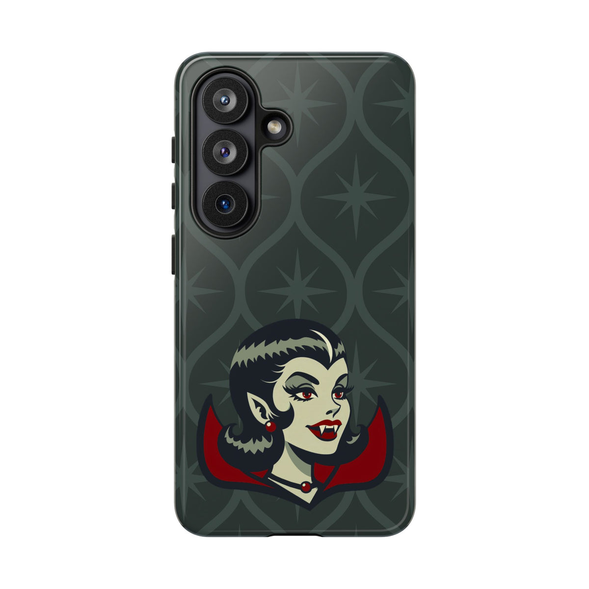 Vampire Dracula Girl Halloween Goth Horror Buff MCM Green Tough Phone Case