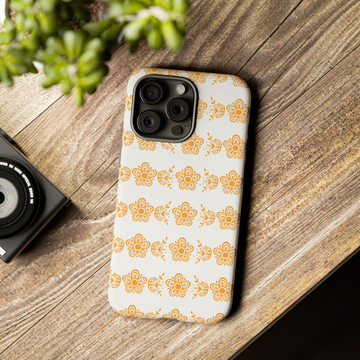 Pyrex Golden Butterfly Floral Phone Case, Tough Cases for Stylish Protection, Gift for Her, Durable, Trendy Floral Design, Cell Phone Cover