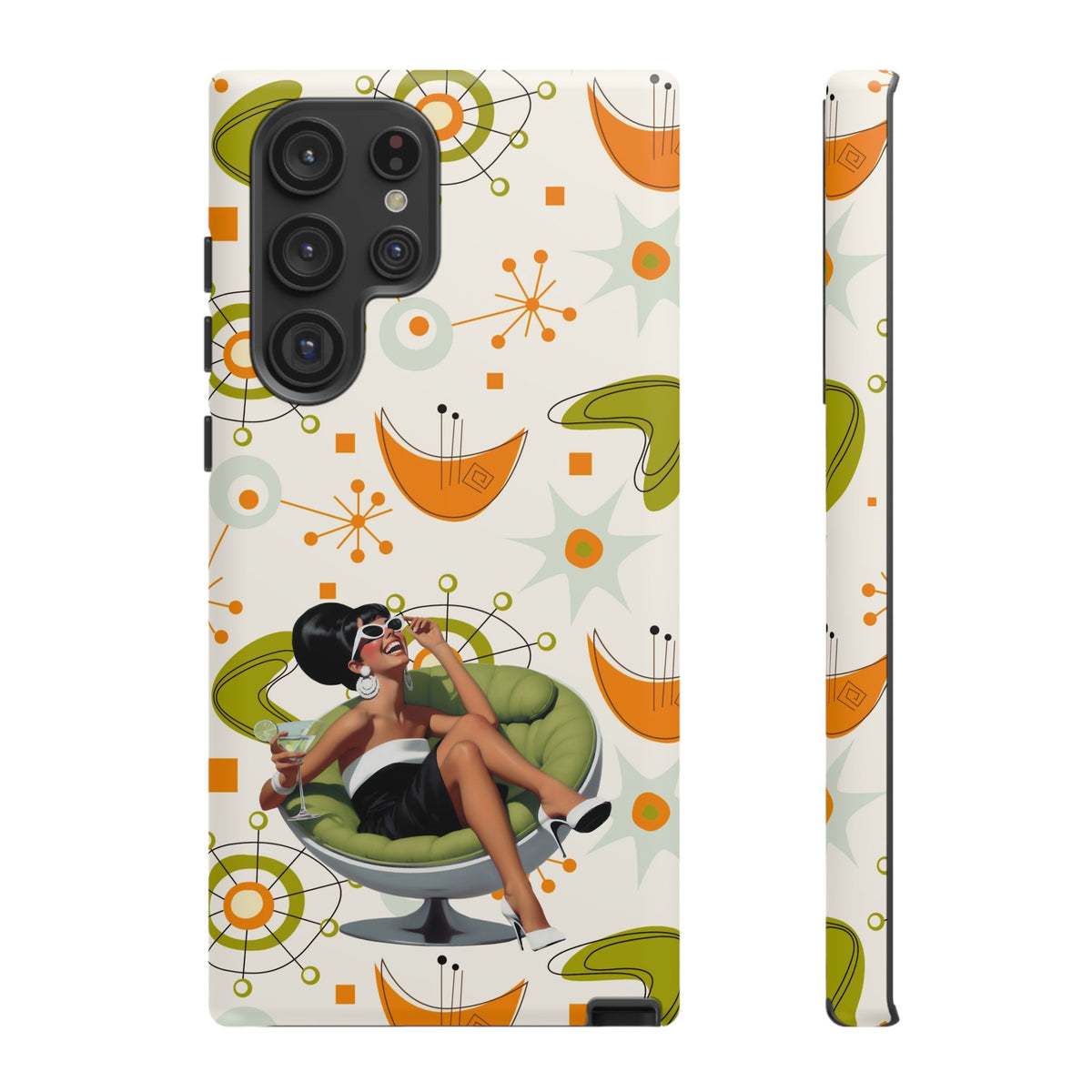 Mid Century Modern Atomic Starburst Mid Mod 60s Gal Retro Chic Tough Phone Case with Vintage Glamour Design