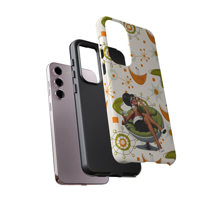 Mid Century Modern Atomic Starburst Mid Mod 60s Gal Retro Chic Tough Phone Case with Vintage Glamour Design