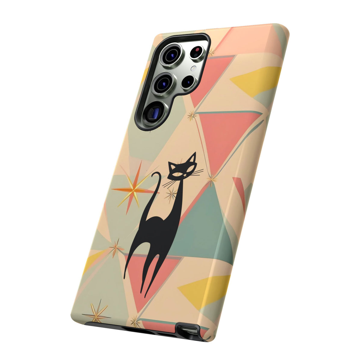Atomic Cat Mid Mod Retro Cat Phone Case | Tough Cases with Vintage Vibe | Ideal for Cat Lovers