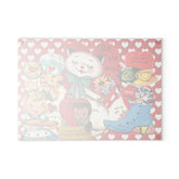 50s Vintage Valentine Cards, Kitschy Love, Red Hearts, Retro Glass Cutting Board - Mid Century Modern Gal