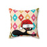 Atomic Cat Christmas Pillow, Mid Century Modern Starburst Pillow And Insert - Mid Century Modern Gal