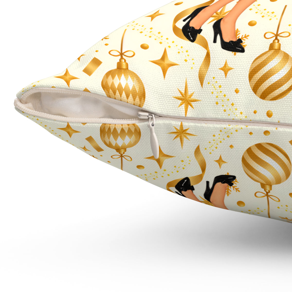 Mid Century Modern Christmas Party Martini Couple Pillow Insert and Cover