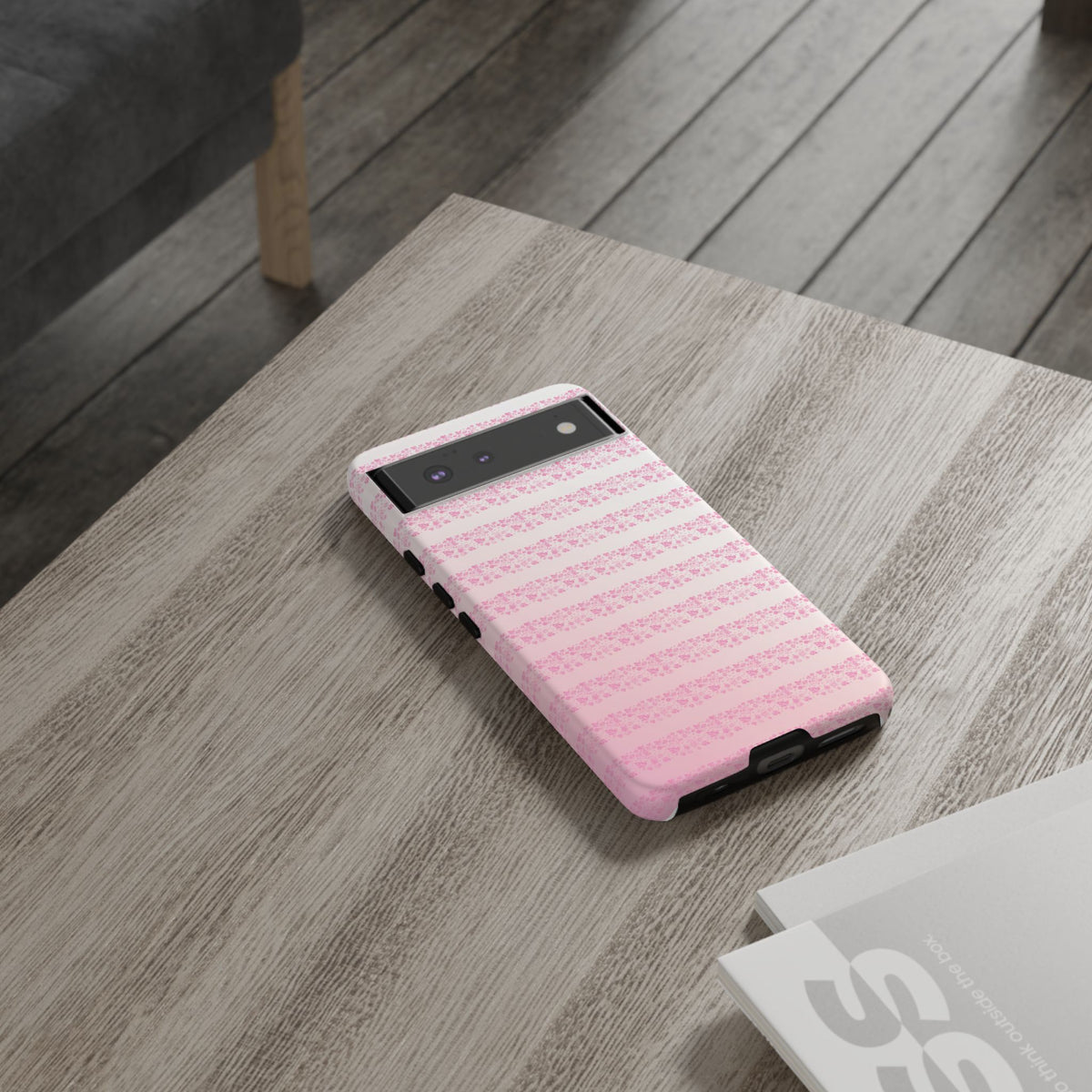 Pink Pyrex Gooseberry Striped Phone Case, Stylish Phone Cover, Tough Protective Case, Cute Cell Phone Case, Trending Gift for Her