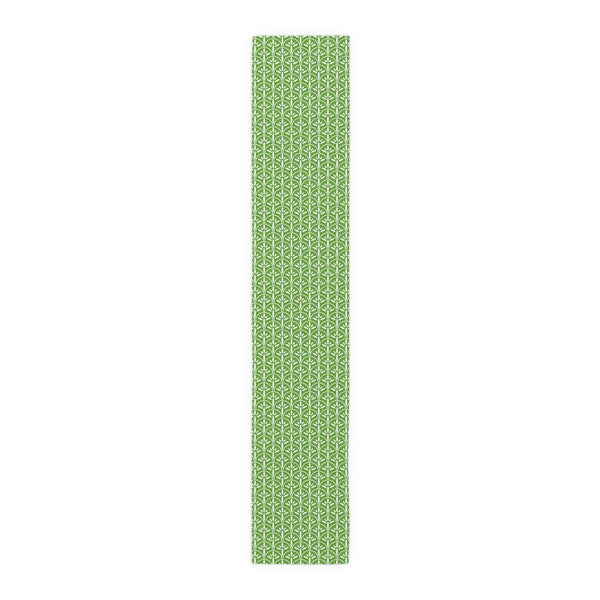 Art Deco Elegant Green Leaf Mid Mod Table Runner