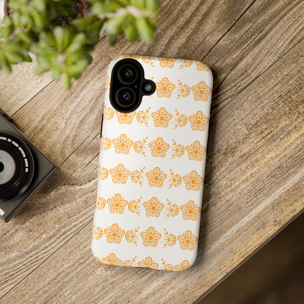 Pyrex Golden Butterfly Floral Phone Case, Tough Cases for Stylish Protection, Gift for Her, Durable, Trendy Floral Design, Cell Phone Cover