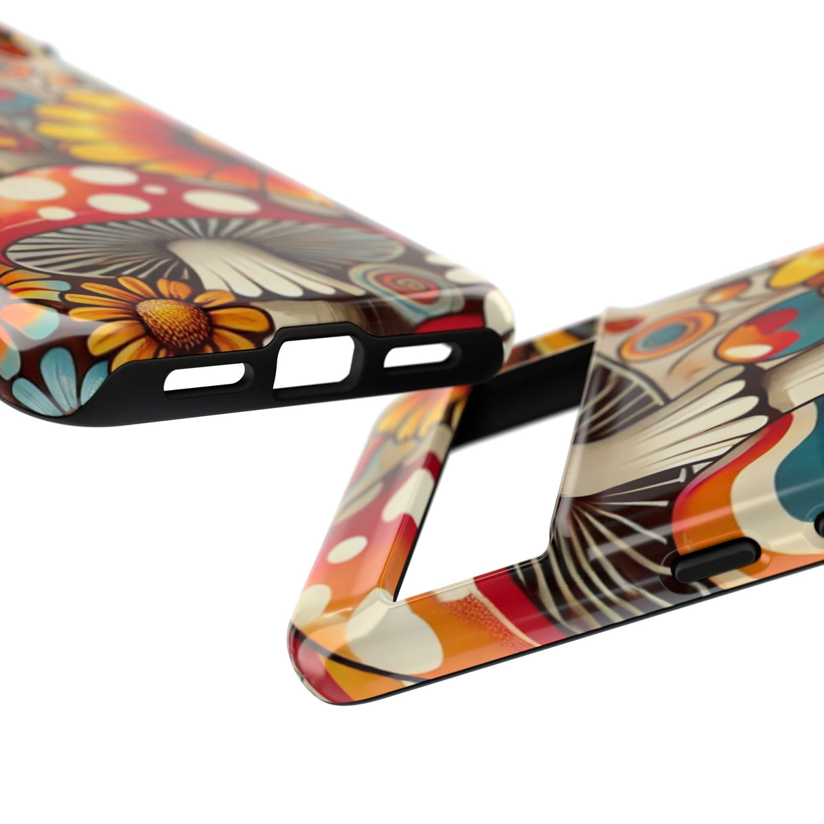 Colorful Mushroom Flower Phone Case - Boho Chic Design