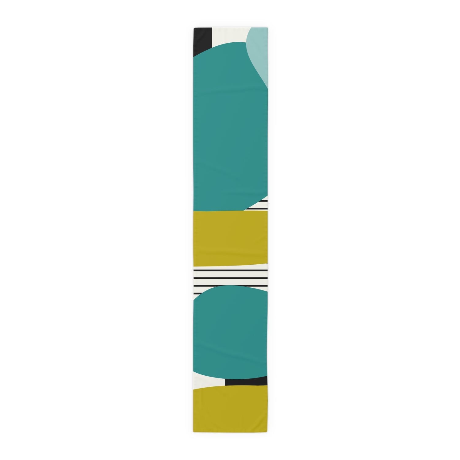 Mid Century Modern Retro MCM Design Abstract Table Runner Turquoise, Green, White, Black MCM Mid Modern Table Runner - Mid Century Modern Gal