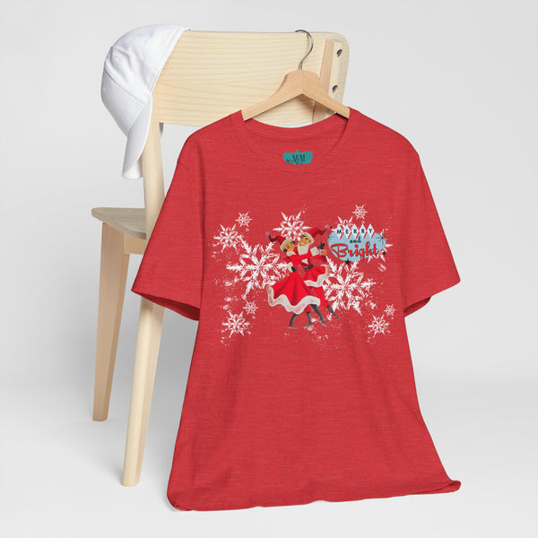 50s Kitsch Vintage Christmas, Retro Mod Holiday, Mr. And Mrs. Claus Ice Skating Christmas Shirt