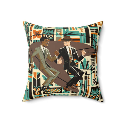 Mod Men Tiki Lounge Palm Springs Cali, Retro Mod Dance Vibe Pillow - Mid Century Modern Gal