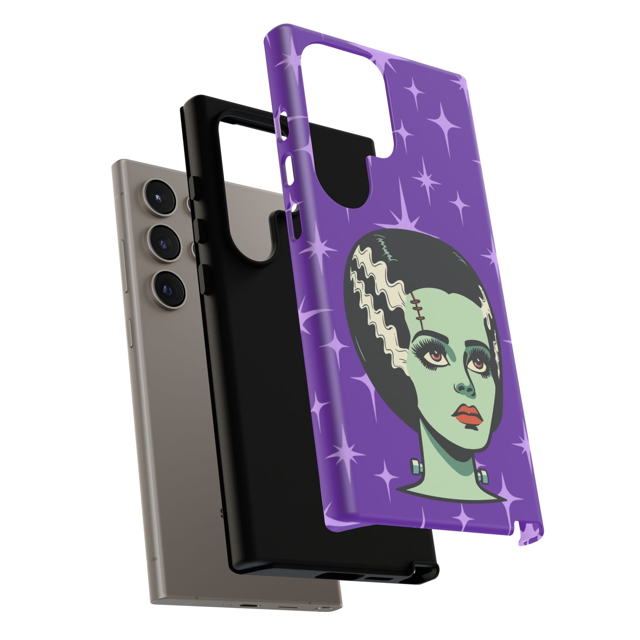 Bride of Frankenstein Retro Mid Mod Horror Buff Purple Halloween Tough Phone Case