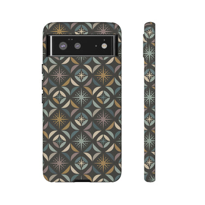 Mid Century Modern Elegant Gray Geometric Starburst Tough Phone Case