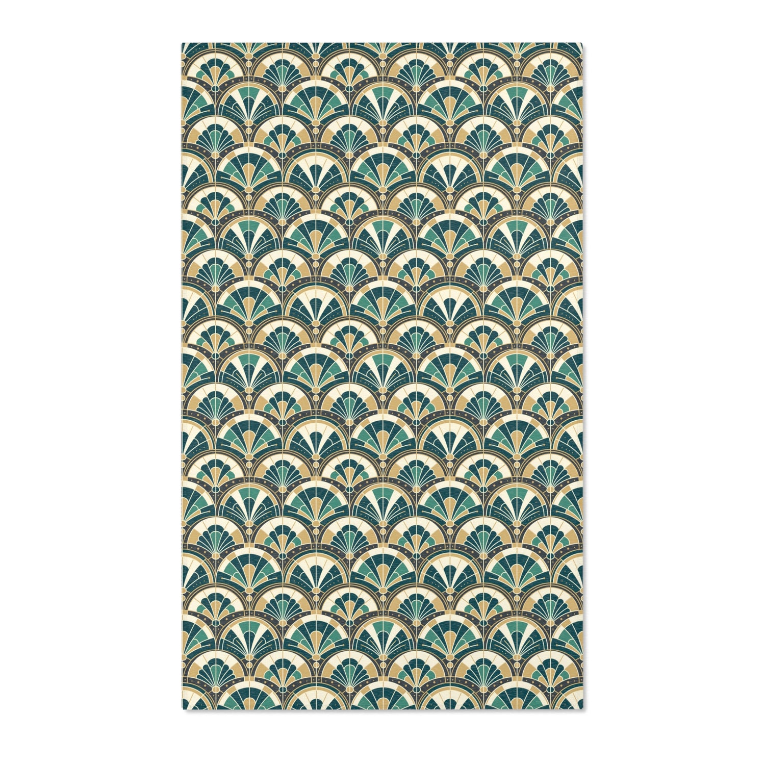 Art Deco Peacock Inspired Area Rug