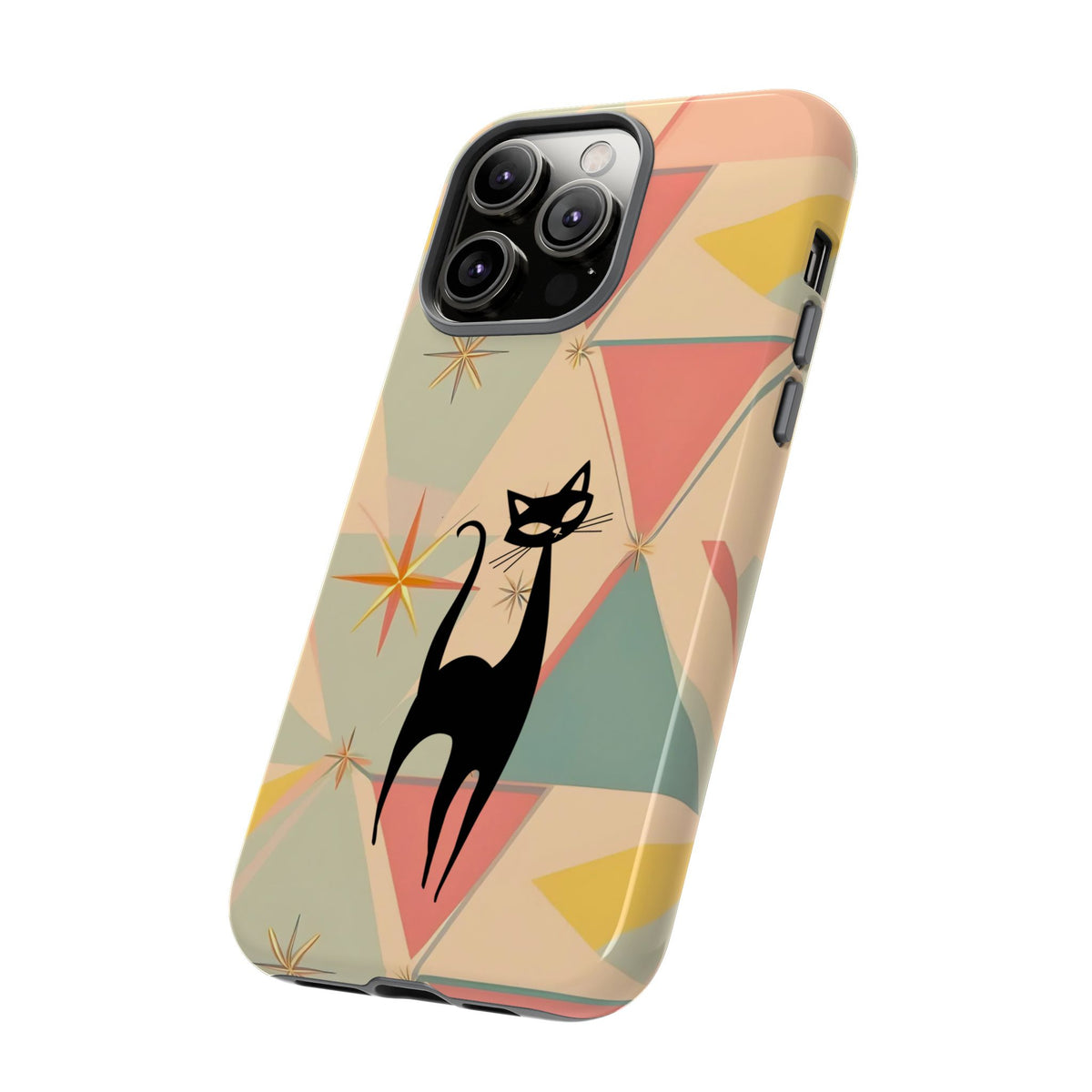 Atomic Cat Mid Mod Retro Cat Phone Case | Tough Cases with Vintage Vibe | Ideal for Cat Lovers