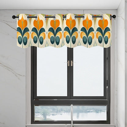 Scandinavian Floral Flower Modern Retro Valance Curtains - Mid Century Modern Gal