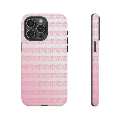 Pink Pyrex Gooseberry Striped Phone Case, Stylish Phone Cover, Tough Protective Case, Cute Cell Phone Case, Trending Gift for Her - Mid Century Modern Gal