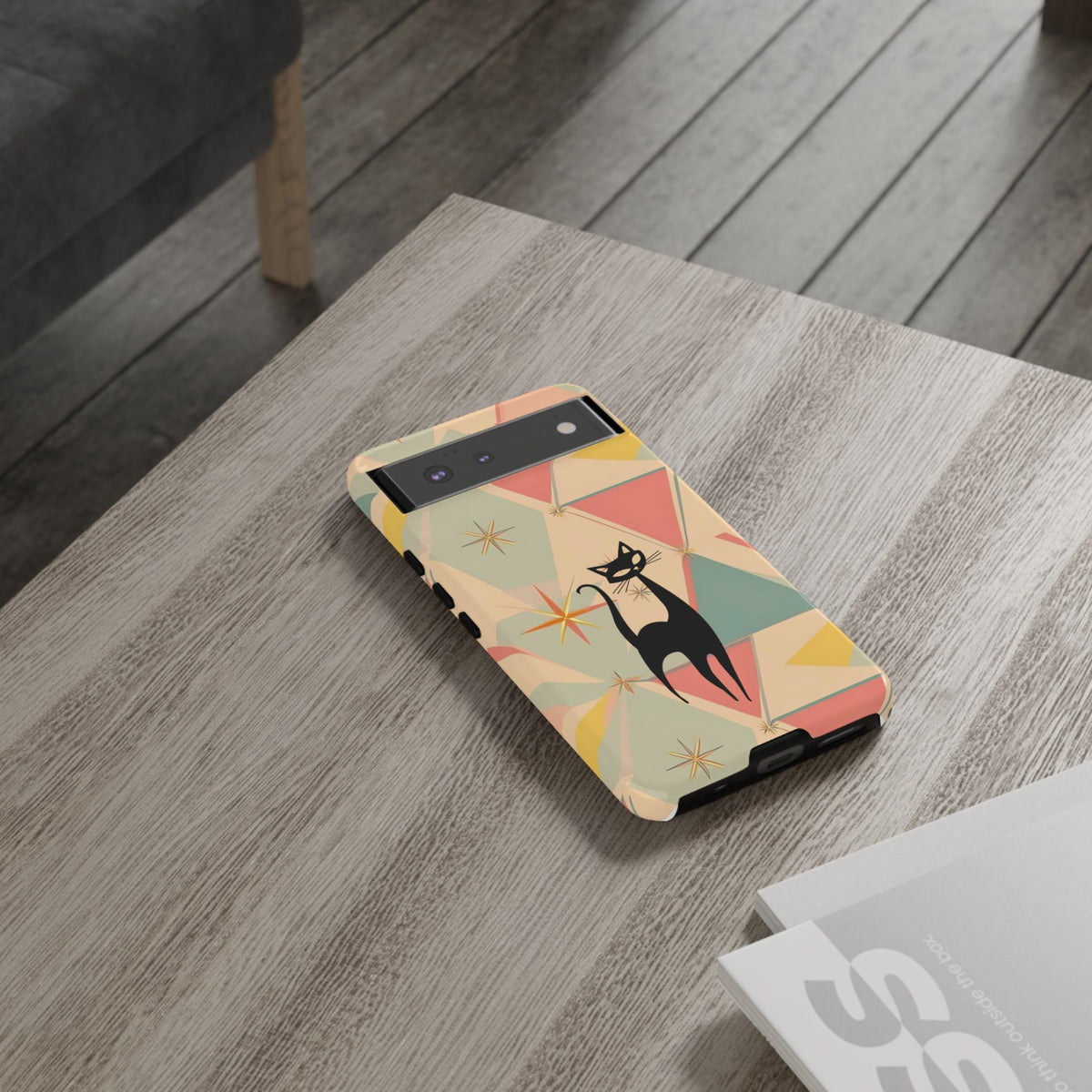 Atomic Cat Mid Mod Retro Cat Phone Case | Tough Cases with Vintage Vibe | Ideal for Cat Lovers