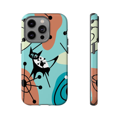 Atomic Kittie, Mid Century Modern Geometric Amoeba Retro Smart PhoneTough Phone