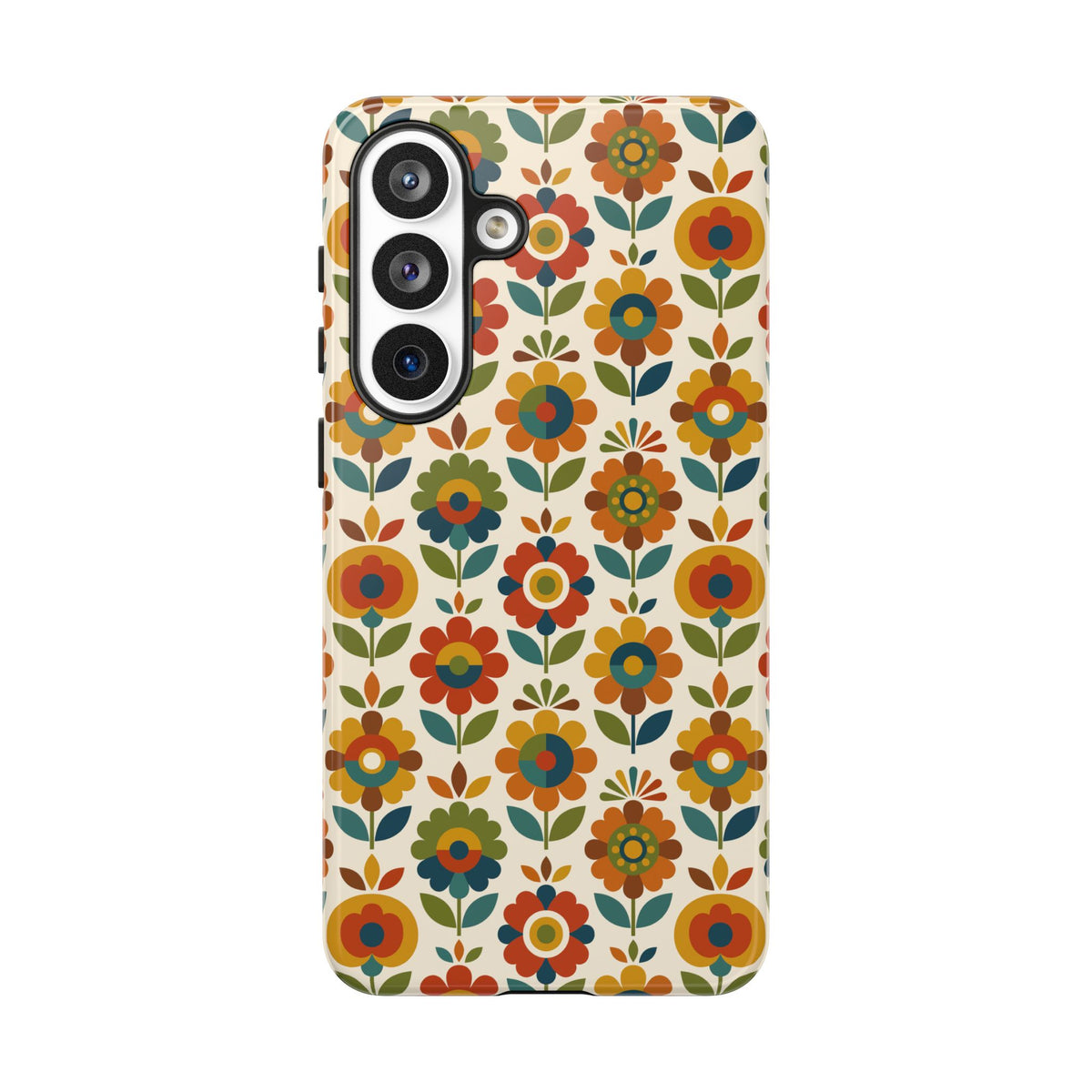 Mid Century Modern Scandinavian Floral Earth Tones Tough Phone Case