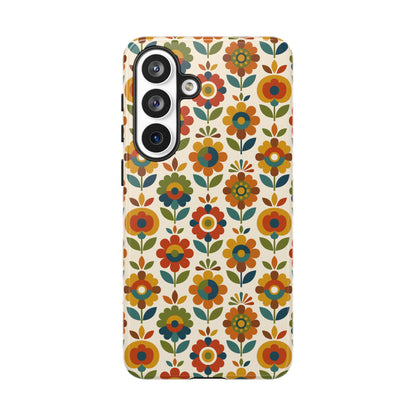 Mid Century Modern Scandinavian Floral Earth Tones Tough Phone Case