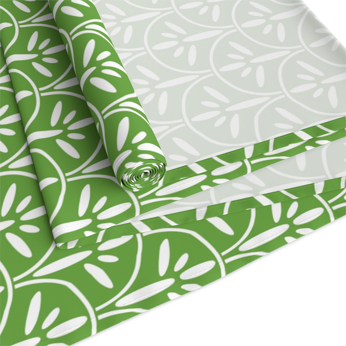 Art Deco Elegant Green Leaf Mid Mod Table Runner - Mid Century Modern Gal