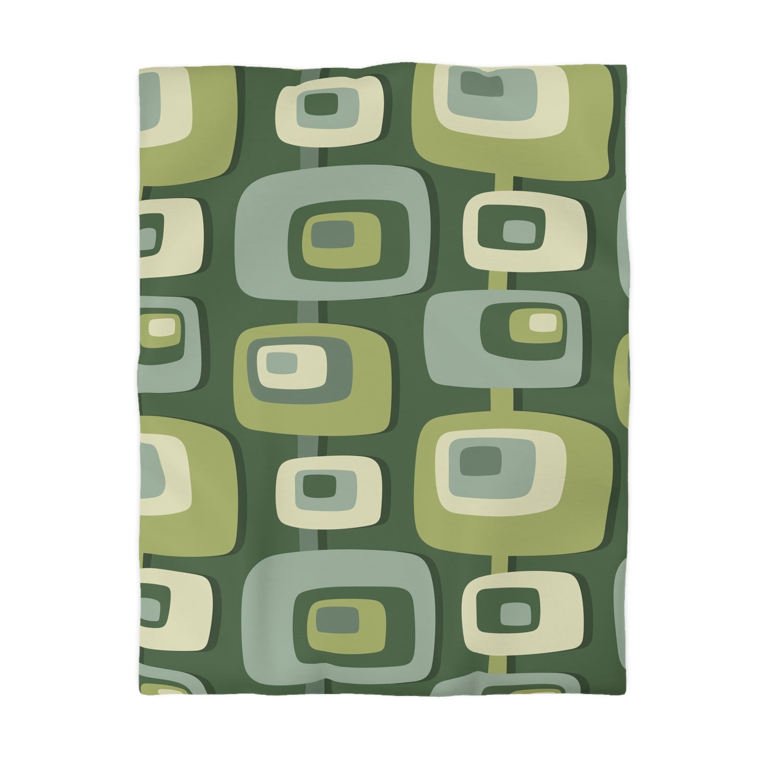 Mid Century Modern, Geometric, Groovy Green, Beige, Abstract, 60s 70s Retro, Mid Mod, MCM Duvet Cover - Mid Century Modern Gal