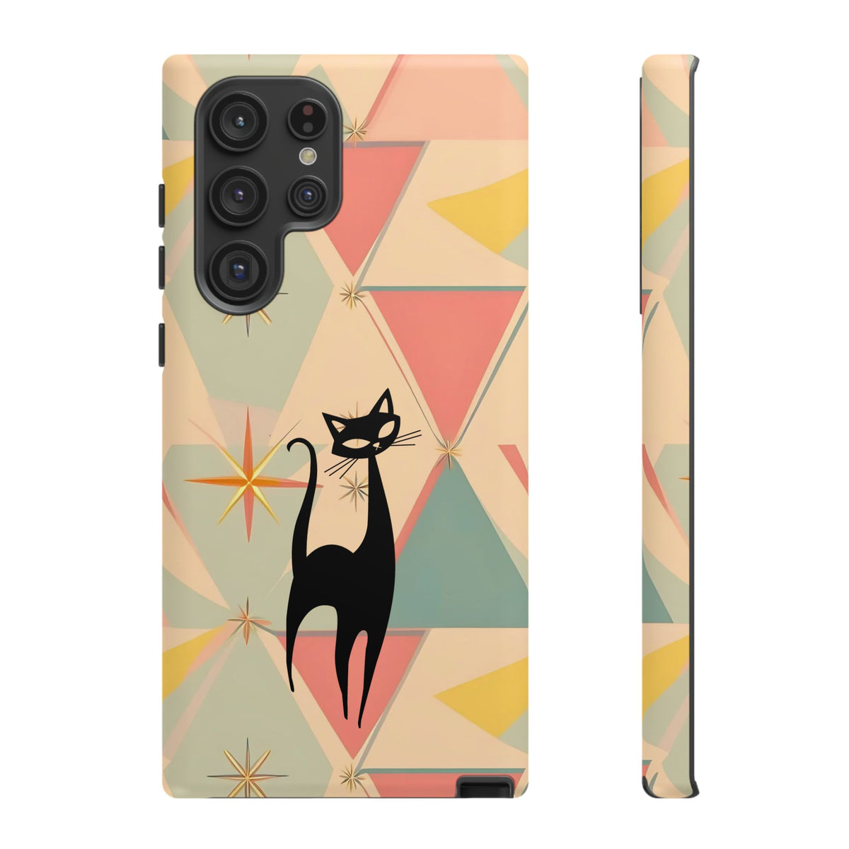Atomic Cat Mid Mod Retro Cat Phone Case | Tough Cases with Vintage Vibe | Ideal for Cat Lovers