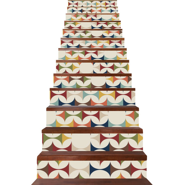 Mid Century Modern Scandinavian Designed Removeable Stair Riser Peel And Stick