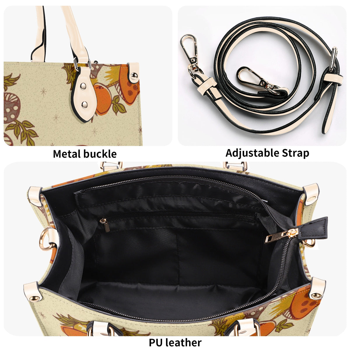 Vintage 70s Merry Mushroom Handbag, Groovy Cottagecore, Retro Hipster Bag - Mid Century Modern Gal