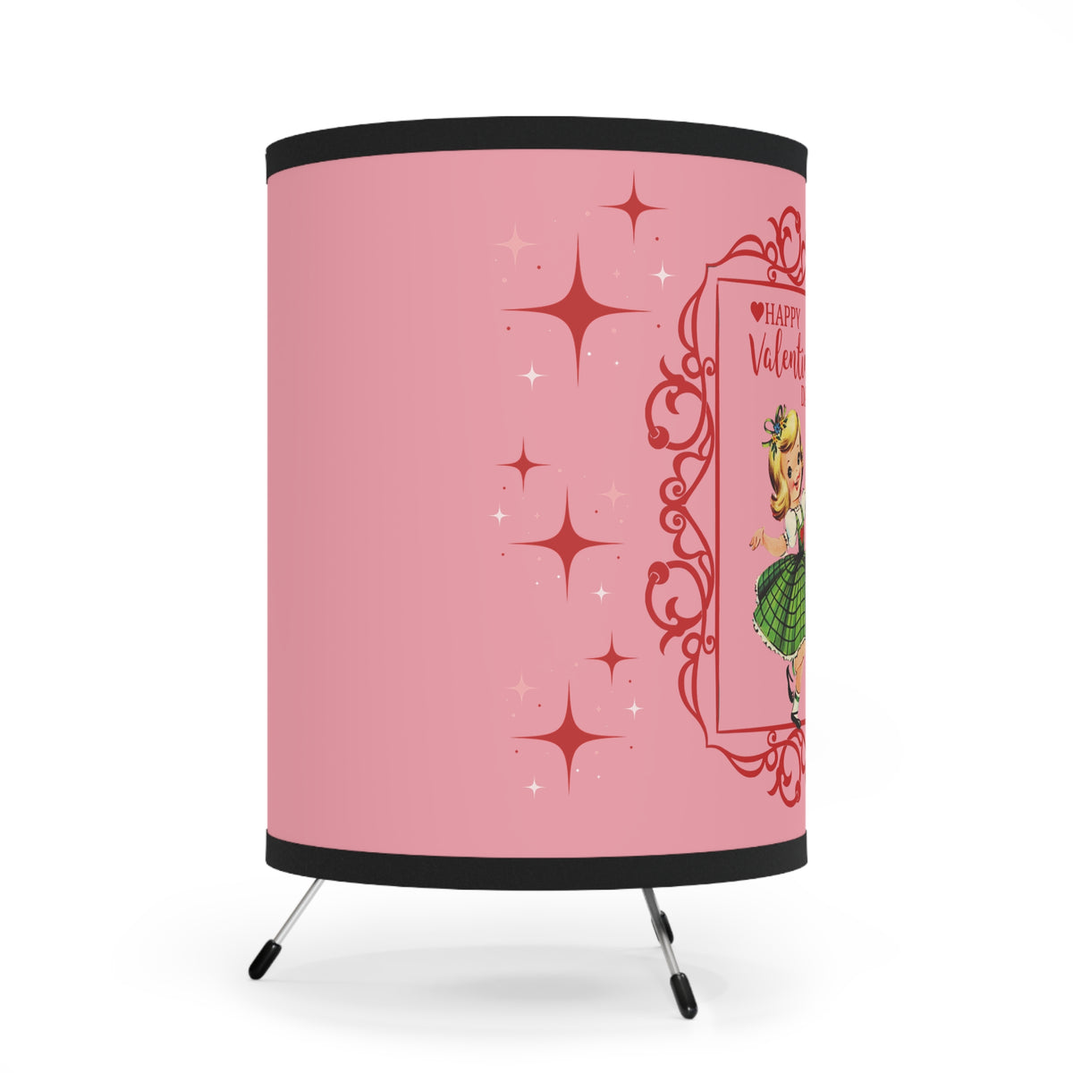Vintage 50s Kitsch Valentine's Day Tripod Lamp - Retro Sweetheart Design - Mid Century Modern Gal