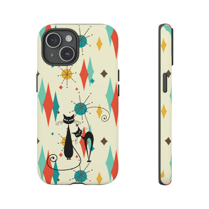 Atomic Kitty Cat, Mid Mod Franciscan Pattern, Kitsch Tough Phone Cases