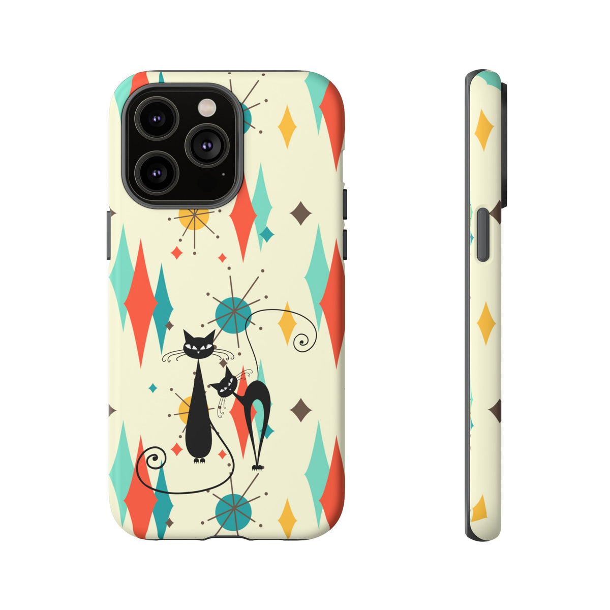Atomic Kitty Cat, Mid Mod Franciscan Pattern, Kitsch Tough Phone Cases
