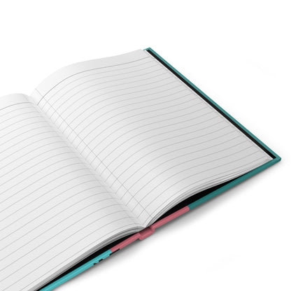 Atomic Cats Hardcover Journal Notebook, Pink, Aqua Blue, Daily Planner Book - Mid Century Modern Gal
