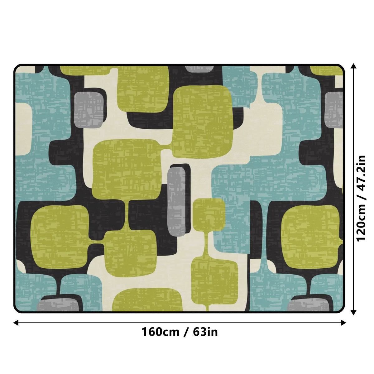Mid Century Modern Geometric MCM, Office, Under Sofa Coffee Table Area Bedroom Rug - Mid Century Modern Gal
