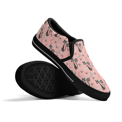 Atomic Kittie Kitschy Cat, Mid Mod Womens  Slip On Loafer Shoes