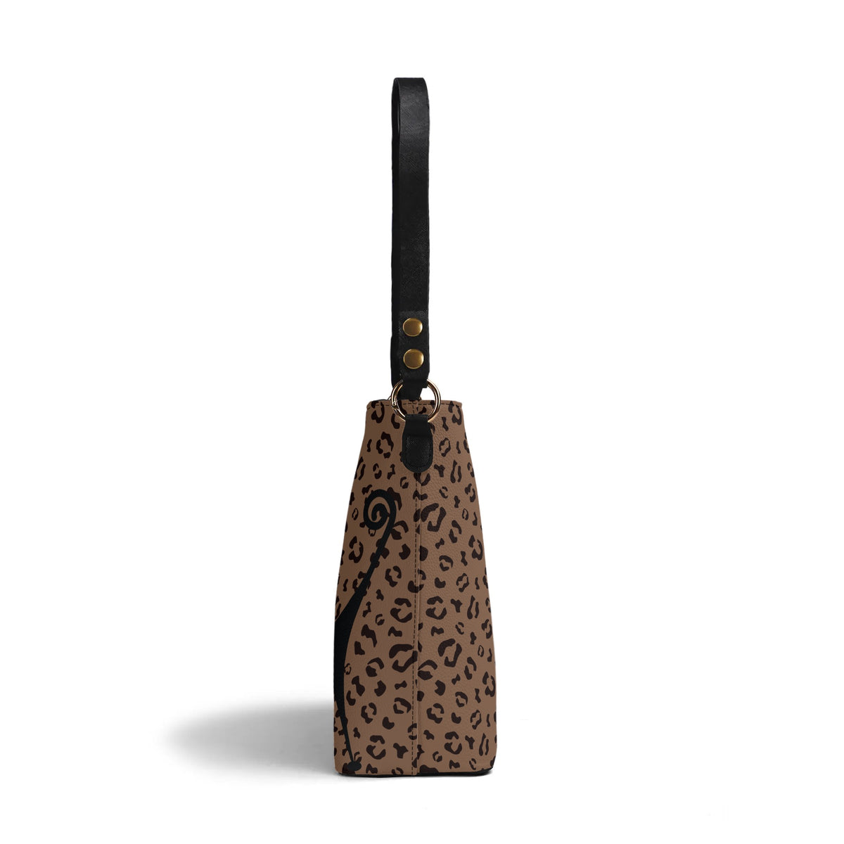 Jungle Print Atomic Cat, Kitschy Retro Mod Bucket Bag - Mid Century Modern Gal