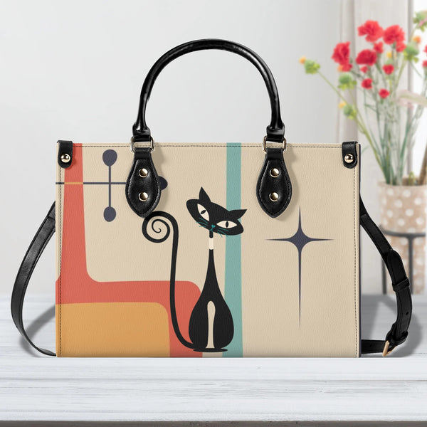 Atomic Cat Mid Mod Handbag, Kitschy Cute Retro Purse For Women
