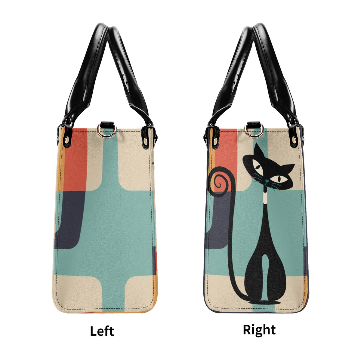 Atomic Cat Mid Mod Handbag, Kitschy Cute Retro Purse For Women - Mid Century Modern Gal
