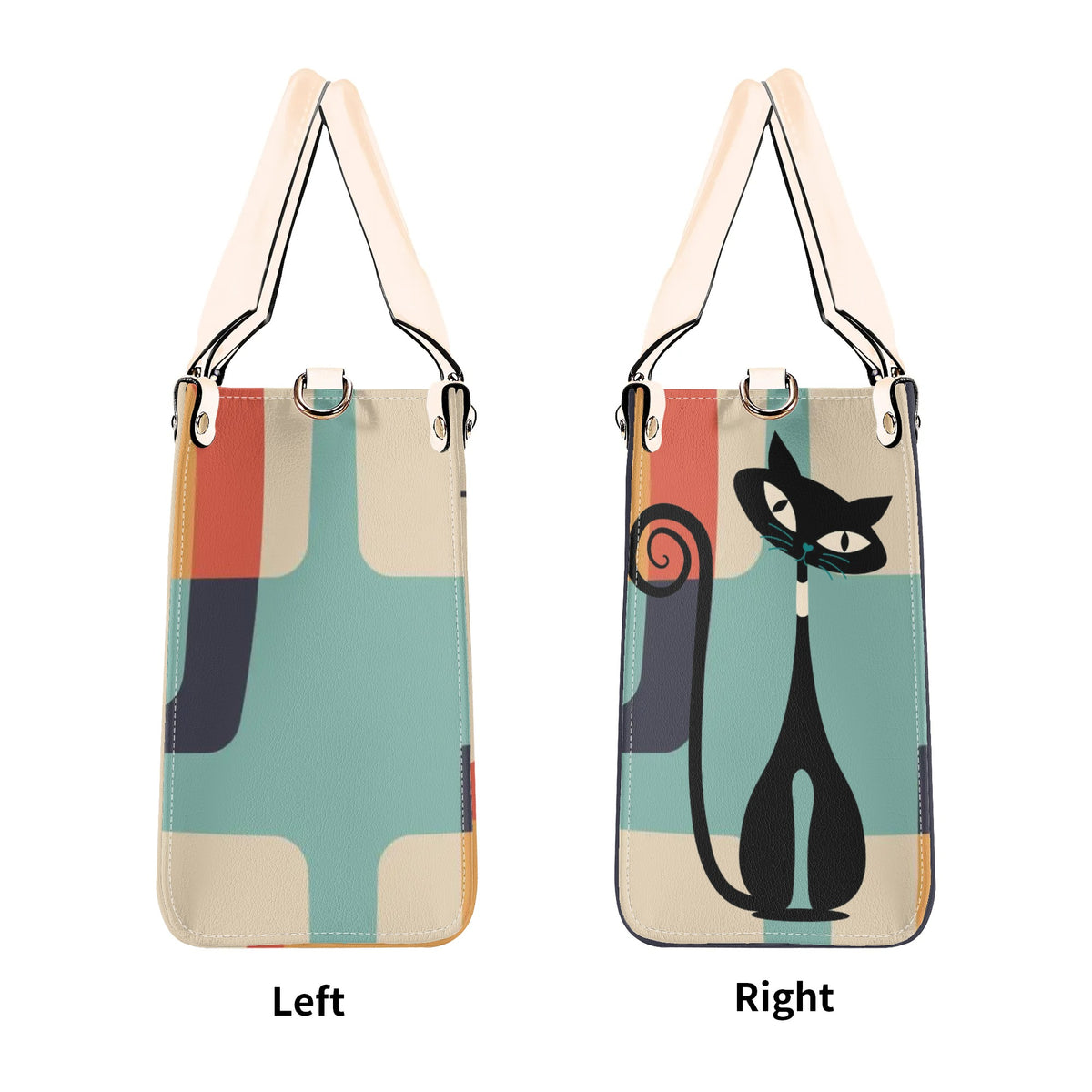 Atomic Cat Mid Mod Handbag, Kitschy Cute Retro Purse For Women - Mid Century Modern Gal