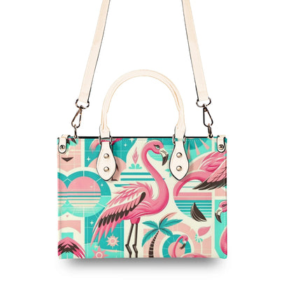 1950s Flamingo, Kitschy Style, Palm Springs Style, Mid Mod Luxury Women Handbag