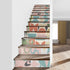 Mid Century Modern Pink, Multicolor, Geometric Starburst MCM Peel And Stick Stair Risers - Mid Century Modern Gal