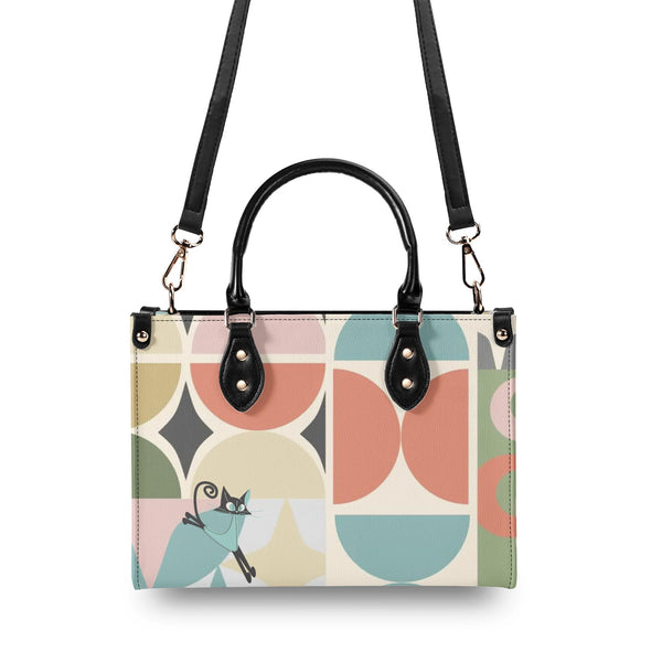 Atomic Cat Mid Century Modern Designed, Kitschy Fun Handbag, Shoulder Bag
