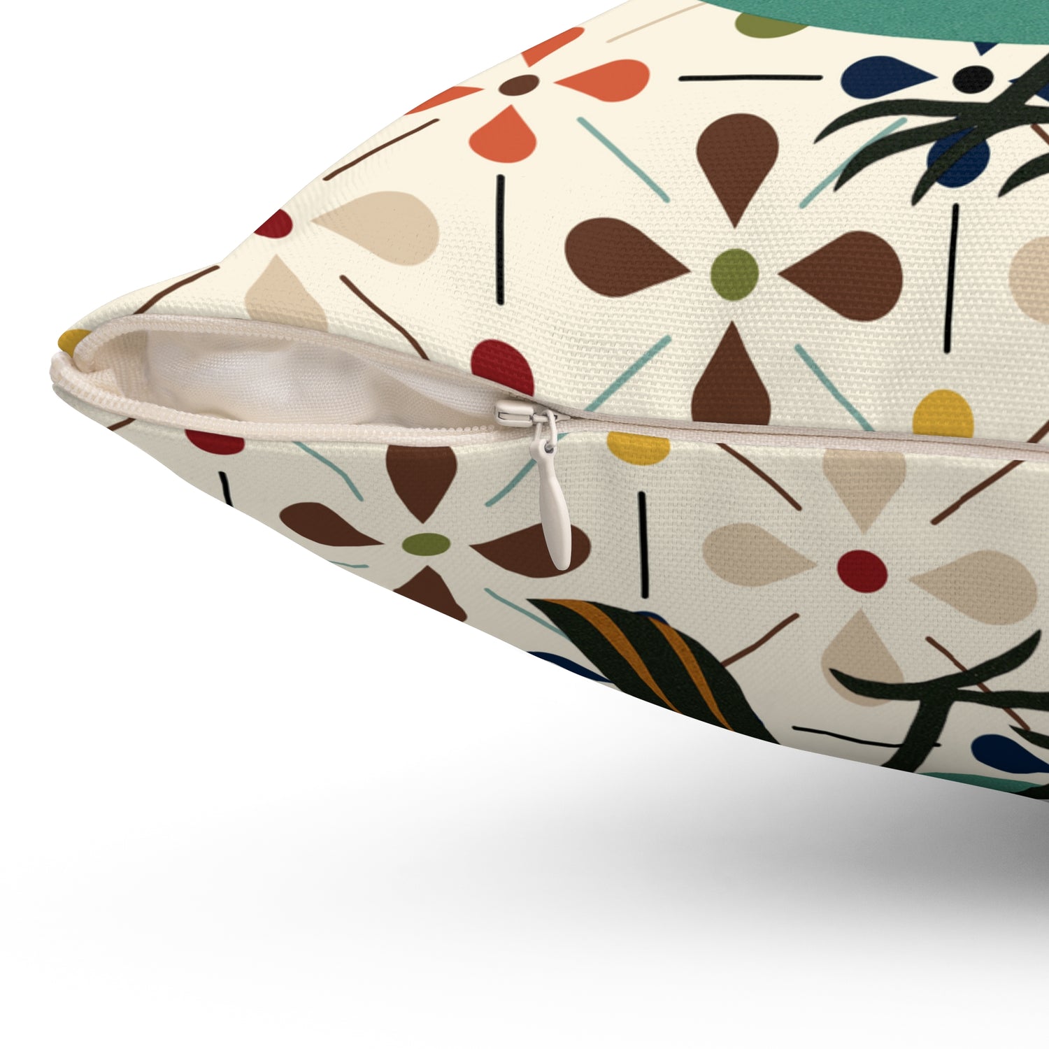 Modern Scandinavian Floral Cocktail Owl, Kitschy Mod Pillow And Insert - Mid Century Modern Gal