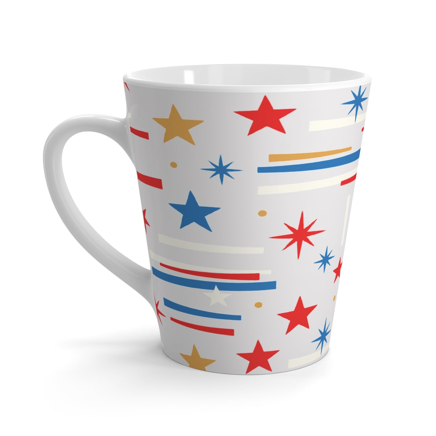 Mid Century Modern 4th of July Star Latte Mug - Mid Century Modern Gal
